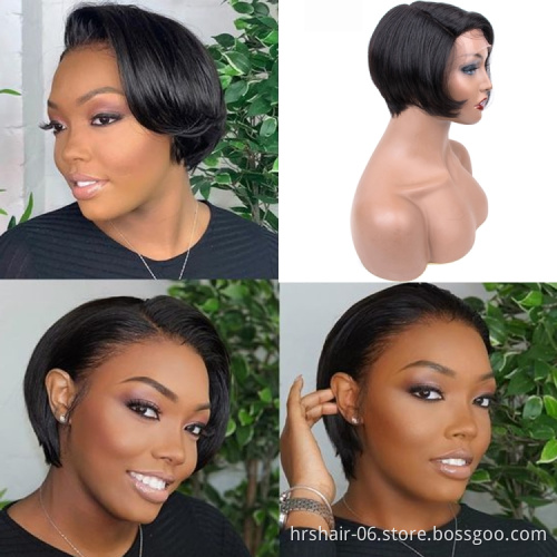Wholesale Factory Price Short Pixie Cut Wig Human Hair Lace Front Wigs For Black Woman